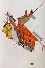 Egon Schiele Street in Krumau painting